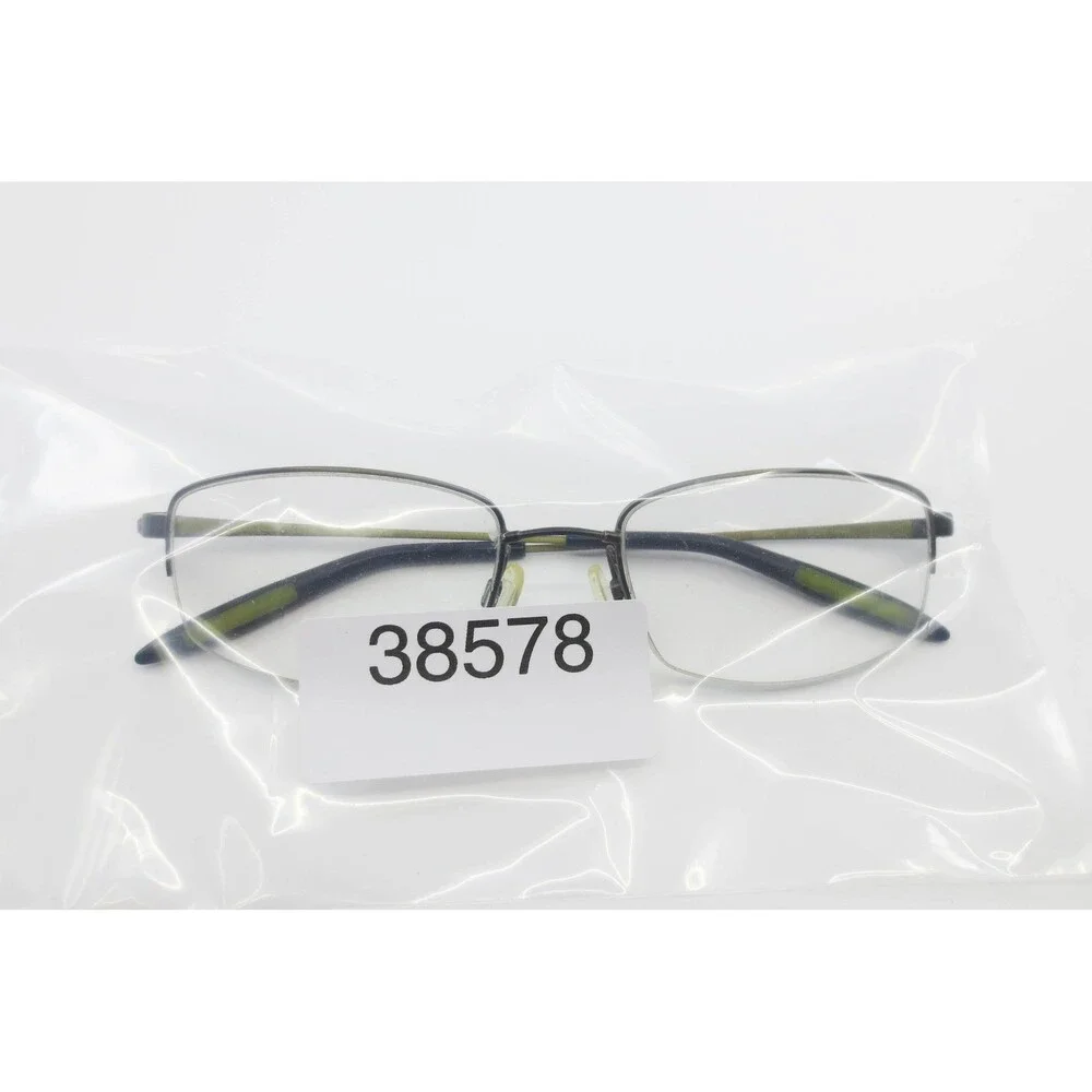 Eddie Bauer EB32045 KH Gunmetal Khaki Semi Rimless Rectangular Eyeglass Frames